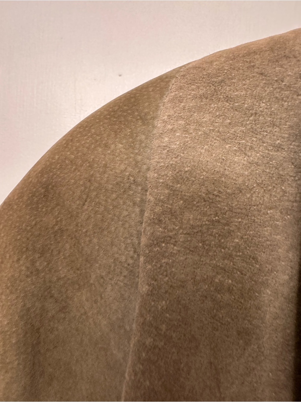 Danier Vintage Med Taupe Suede Cropped Open-Front Blazer Shoulder Pads - Picture 13 of 16